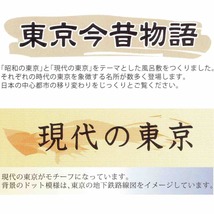 綿　二四巾　ふろしき「現代の東京（夜）」東京今昔物語　約97cm（ワイン包み、一升瓶に）y095-AM97-06B_画像2