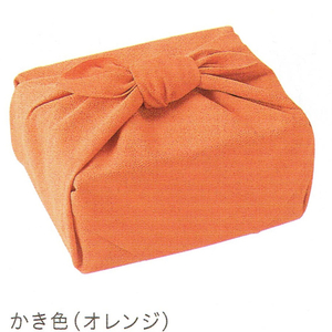 色がきれいなちりめん　無地　ふろしき「かき色（オレンジ）」中巾　約４５cm（袱紗としても使える大きさ）　y033-034110