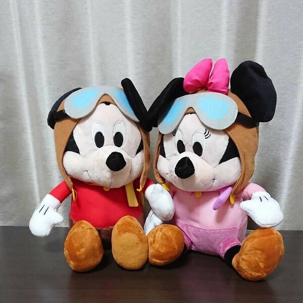 ディズニー ミッキー&ミニー パイロットぬいぐるみ 新品・タグ付き