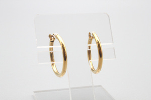 [ new goods * unused ]K18 18 gold hoop ring earrings 