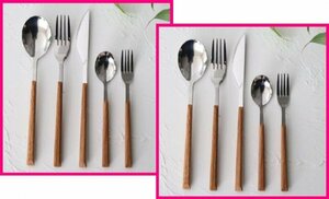 [ free shipping : is possible to choose cutlery :8ps.@:kchi paul (pole) manner ]* temperature ... exist wood grain : dinner set * Brown : spoon fork te-ki knife 