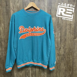 STARTER スターター Dolphins ドルフィンズ NFL アメフト 長袖 プルオーバー 鹿の子 裏起毛 ロゴ ワンポイント