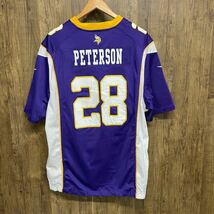 NIKE ナイキ NFL ミネソタバイキングス ゲームシャツ ユニフォーム PETERSON ピーターソン ビッグサイズ XL_画像2