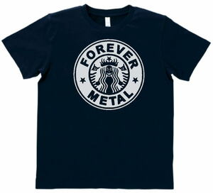 おもしろ　Tシャツ　FOEVER　METAL　ネイビー　MLサイズ　送料無料　ｈ346