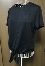 新品 M ★ Calvin Klein Jeans レディース 半袖 ニット US-S ブラック 黒 タイフロント Tシャツ カルバンクライン ジーンズ CK コストコ_画像3