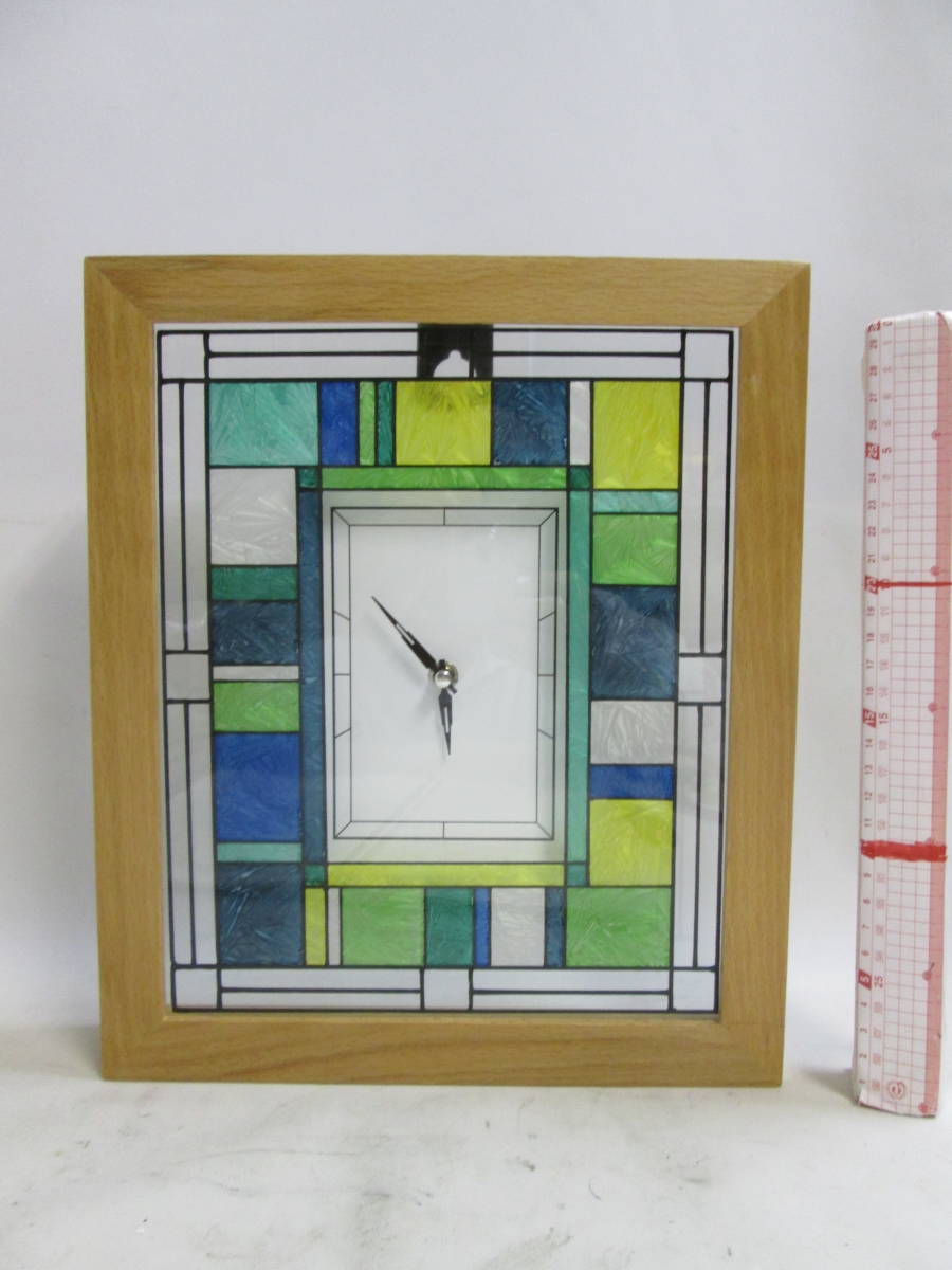 Table clock Wall clock Stained glass Is it glass Test OK Current condition Look closely at the top of the wooden frame (Photo 5) Please enter the shipping fee in the description field, hobby, culture, hand craft, handicraft, others