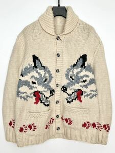  rare *50s Wolf couch n sweater original Vintage Vintage wool knitted cardigan . oo kami couch n sweater 60s