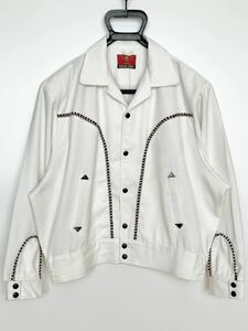 当時物★金タグ CREAM SODA ロカビリー ウエスタン ジャケット 白 クリームソーダ シャツ ジャケット ビンテージ 80 90s ホワイト