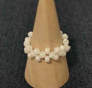 [No.134] ring beads white 