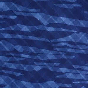 しつけ付き美品保管品 婦人用 小紋の着物 袷 正絹ちりめん 藍色 格子と縞の幾何学紋様 濃紺色の八掛 お出かけに の画像8