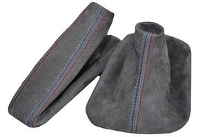 BMW gray suede M color stitch shift boots side boots set 3 series E90 E91 E92 E93 MT for 