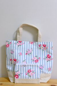 ハンドメイド トートバッグ ポーチ付き 北欧 花柄