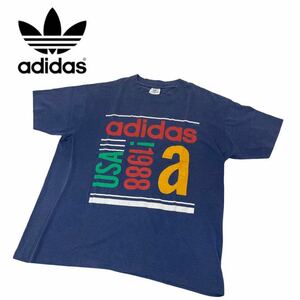 b61 популярный! adidas Adidas рубашка с коротким рукавом рубашка с коротким рукавом короткий рукав футболка tops тянуть over темно-синий размер L