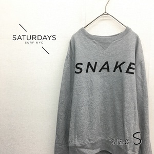 KZ4190*SATURDAYS SURF NYC : SNAKE Logo принт тренировочный футболка *S* серый Sata te-z Surf 