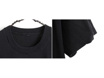 80s ビンテージ 人気 黒 ■ モノトーン プリント 半袖 Tシャツ ( メンズ レディース M 程) 古着 80年代 プリントT クルーネック ブラック_画像5