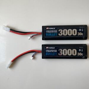 Gフォース BULLET LiPo 7.4V 3000mAh 2個セット(中古品)