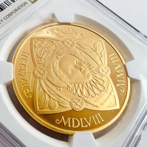 2008年 イギリス エリザベス1世 即位450周年記念 5ポンド 金貨 NGC PF69 ULTRA CAMEO 英国 処女王 モダンコイン アンティークの画像5