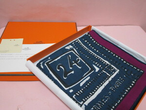 【レッド】本物　新品　HERMES／エルメス　スカーフ　Le　Boubou　H／ブーブーH　カレ65　コットン100％　非売品