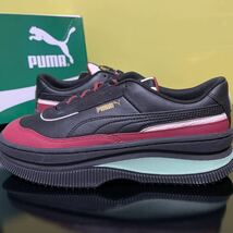 23.0cm ★定価14300円★ 新品 プーマ デバ シック レースアップ ローカット 厚底 レザースニーカー シューズ 黒 PUMA 371195-01 ⑨_画像3