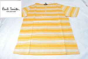 ☆新品☆Paul Smith COLLECTION Tシャツ 半袖カットソー☆イエローボーダー☆Mサイズ 肩幅39㎝ 身幅46㎝ 袖丈21㎝ 着丈63㎝☆定価18,700円