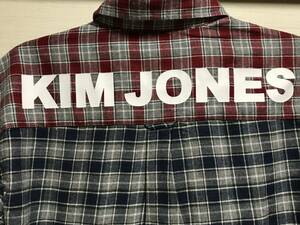 GU(ジーユー) - KIM JONES(キム・ジョーンズ) MEN フランネルチェックカラーブロックシャツ(KJ) L 赤 (即日完売大人気商品・新品未着用品)