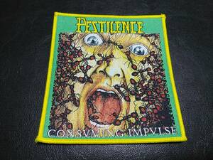 PESTILENCE 刺繍パッチ ワッペン consuming impulse 黄枠 / morbid angel slayer death sodom possessed celtic frost thanatos asphyx