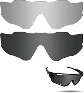 ブラック&シルバー Mirror Shield-偏光 【2 pairs packed】Fiskr 色褪せ防止 Oakley Jaの商品画像