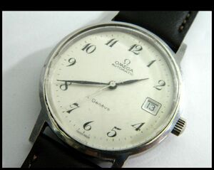 アンティーク品 OMEGA Geneva オートマチック 自動巻き ホワイト系文字盤 メンズ腕時計 SS デイト オメガ ジュネーブ 現状渡し品