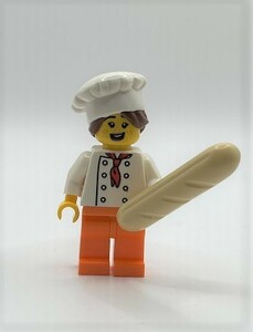 即決 新品 未使用　レゴ LEGO ミニフィグ 　ミニフィギュア シティ　パン屋さん　ブレッド　フランスパン　女性　パン屋の女の子