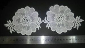 〇(NM077)白の花柄モチーフ(1ペア)