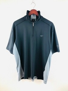 大きいサイズ NIKE ナイキ メンズ ハーフジップ 半袖 Tシャツ ブラック 黒 SPHERE REACT スフィア リアクト L 相当 ゴルフ golf スポーツ