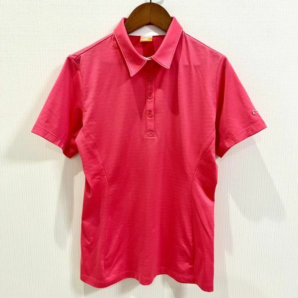 大きいサイズ PUMA プーマ 半袖 ポロシャツ レディース ピンク色 ロゴ XL LL 2L ゴルフ golf スポーツ ウェア 吸水速乾 機能素材 ラウンド