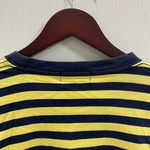 大きいサイズ Polo Ralph Lauren ポロ ラルフローレン メンズ 半袖 Tシャツ Lサイズ ボーダー イエロー 黄色 ロゴ ポニー 刺繍 コットン_画像5