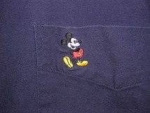 90s 00s ディズニー Disney originals ミッキー ワンポイント刺繍 半袖B.Dシャツ XL ネイビー vintage old ミニー ドナルド グーフィー_画像3