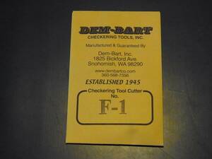 DEM-BART Checkering Tool Cutter No F1