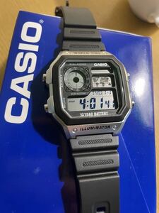 Casio AE-1200WH-1CVCF メンズ 10年バッテリー 日本製クォーツ腕時計 樹脂ストラップ付き ブラック 21 並行輸入品 カシオ箱付