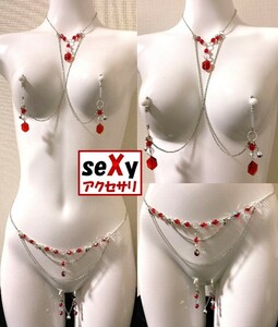 Art hand Auction [Handmade] seXy accessories ★ Necklace & nipples & waist & labia SNNW030, Handmade, Accessories (for women), others