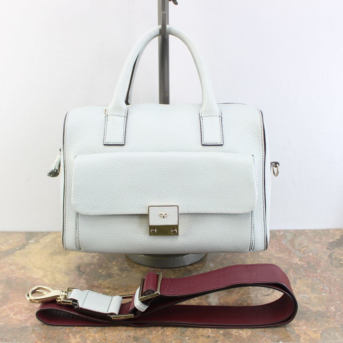 ANYA HINDMARCH LETHER 2WAY SHOULDER BAG/アニヤハインドマーチレザー