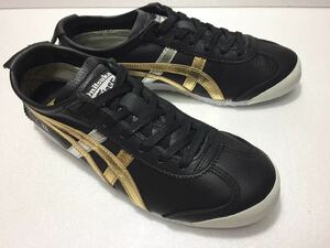  прекрасный товар!!onitsuka Tiger D5V2L MEXICO 66 BLACK Mexico чёрный Gold серебряный 22.5cm us 4.0 стандартный товар спортивные туфли 