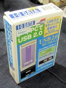 I・O　DATA　ノートPCでUSB2.0　Card Bus PCカード　Windows　CBUSB2