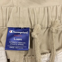 Champion チャンピオン L メンズ テーパードショーツ ショートパンツ ハーフパンツ ウエストにゴムと紐 前立て無し 綿100% ベージュカーキ_画像4