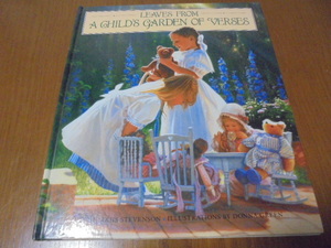  иностранная книга книга с картинками ребенок. .. развлечение мысль . Donna * зеленый. прекрасный иллюстрации Child's Garden of Verses