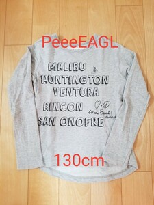 PeeeEAGL 130cm ピーグル 長袖 長袖Tシャツ ロンT グレー 子供服 女の子