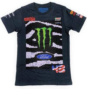 HOONIGAN RACING フーニガン MONSTER ENERGY モンスターエナジー USフラッグ43 Kenblockオフィシャル Ｔシャツ ネイビー S 並行輸入品