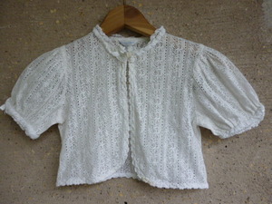 Shirley Temple Shirley Temple race knitted bolero 1 button white 120