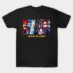 【The Flash】 Team Flash Tシャツ Mサイズ ブラック TV シリーズ CW ヒーロー DC 半袖 ファッション かっこいい クーポン 消化