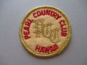 パール カントリークラブPEARL COUNTRY CLUB HAWAIIハワイ刺繍ワッペン/CCアップリケGOLFビンテージGCパッチ昭和レトロ紋章ゴルフ V129