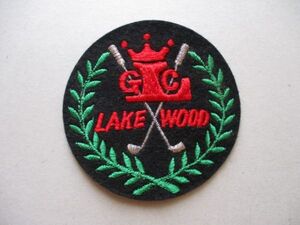 レイクウッドゴルフクラブ LAKE WOOD GOLF CLUB横振り刺繍ワッペン/カントリークラブCCアップリケGOLFビンテージLWGCパッチ紋章ゴルフ V130