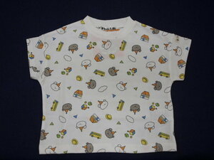 新品　95　こぐまちゃんTシャツ　オフホワイト　総柄　レターパック発送（代引き不可）TP3154