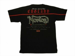 Norton ノートン 222N1009 ビッグショルダー 刺繍デザイン 吸水速乾 ロゴライン切替 半袖Ｔシャツ ブラック M 新品